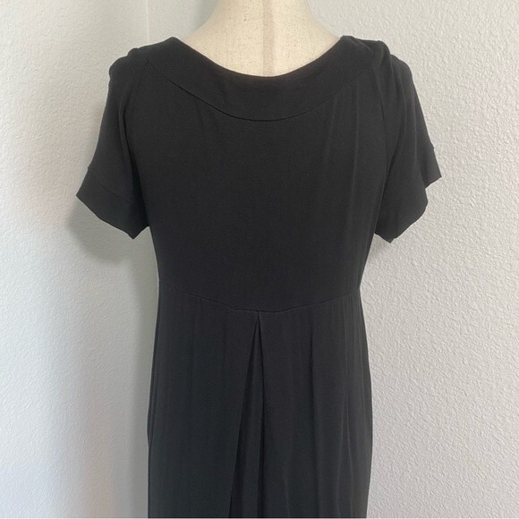 Love 21 Black Short Sleeve Scoop Neck Unique Detailing Pleats Sexy Comfy Size L - Picture 5 of 8